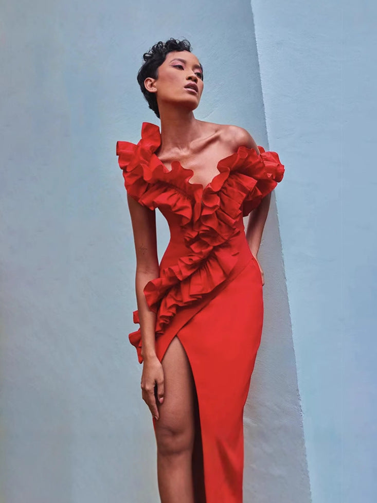 Fungus Long Dress-Red - vevewholesale