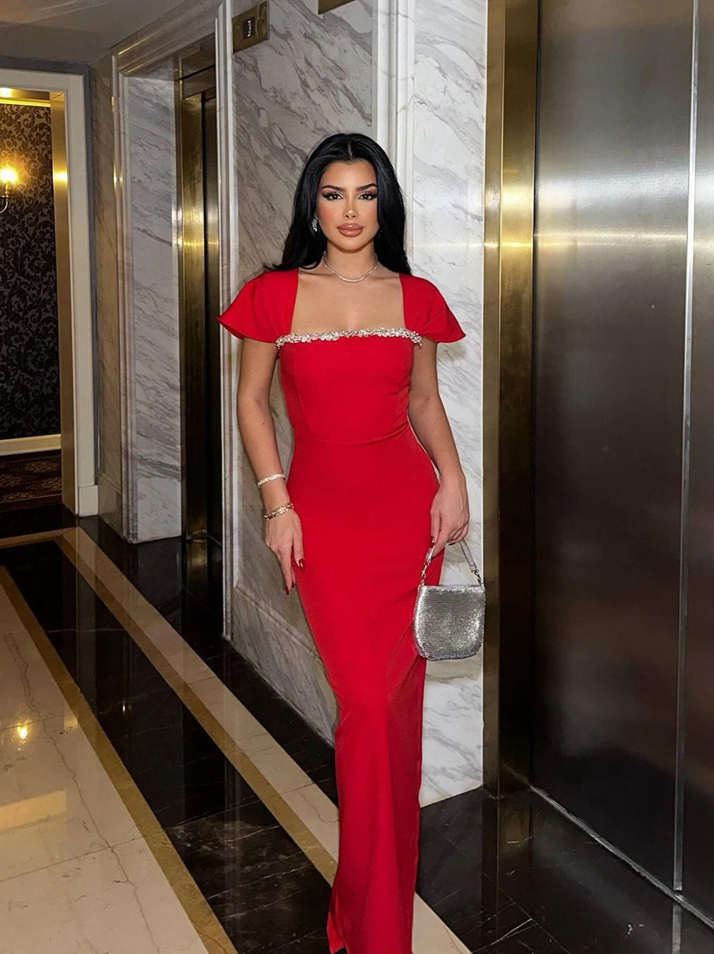 Bandage evening dress-red - vevewholesale