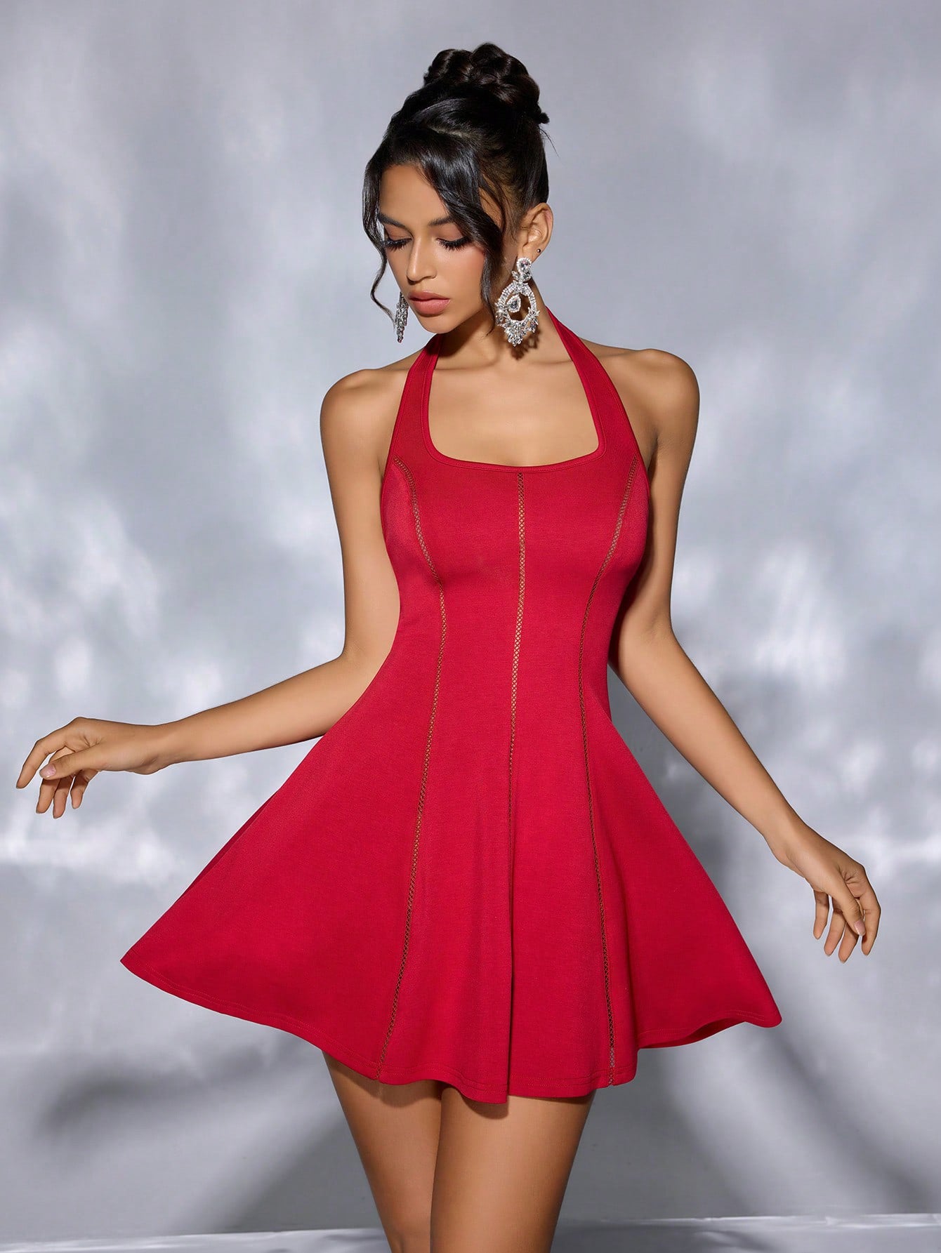 Halter-Neck Backless Mini Dress