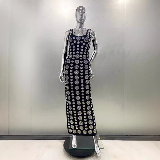 Halter Diamond Maxi Dress - vevewholesale