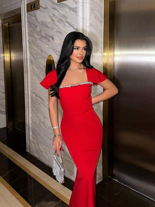 Bandage evening dress-red - vevewholesale