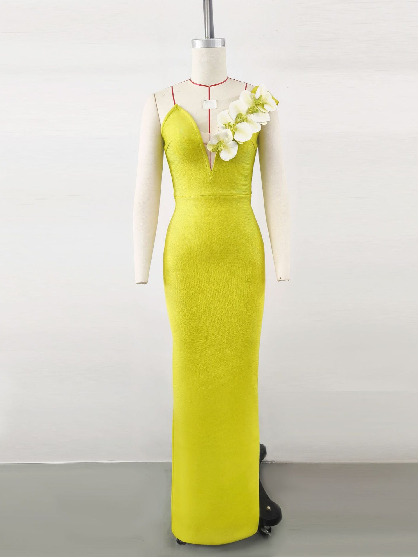 Flower One Shoulder Maxi Dress - vevewholesale