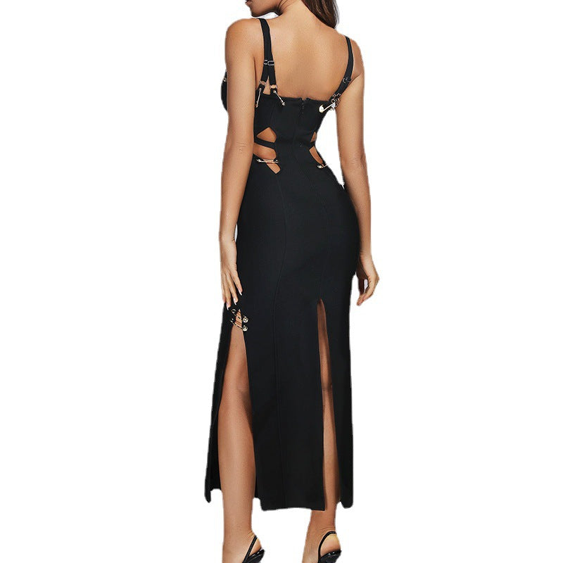 Halter Cut-Out Maxi Dress - vevewholesale