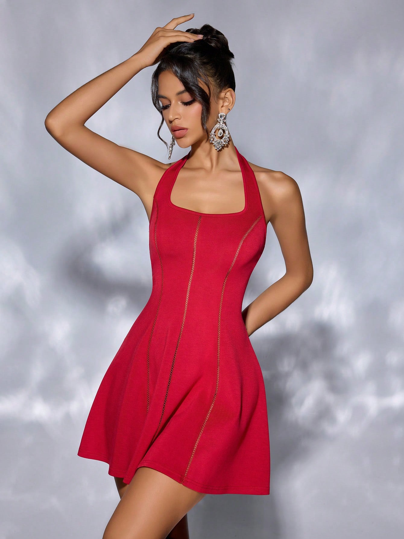 Halter-Neck Backless Mini Dress