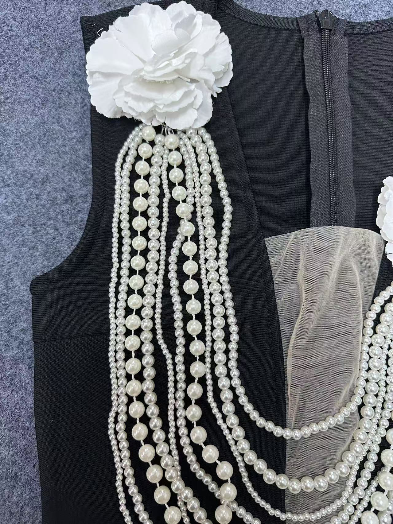 Pearl Necklace Maxi Dress - vevewholesale