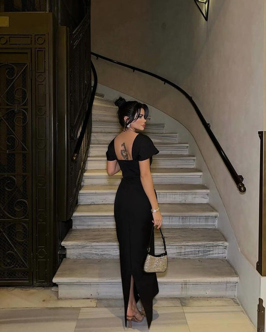 Bandage evening dress-black - vevewholesale