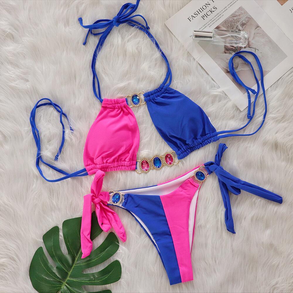 Diamond Patchwork Bikini - vevewholesale
