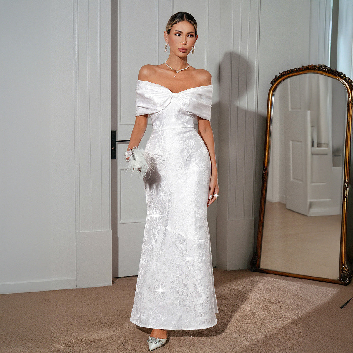 Elegant Strapless Long Dress
