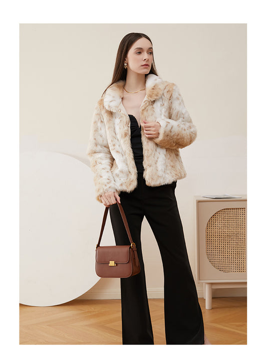 Genuine Leather Shoulder Bag-Baramel Color - vevewholesale