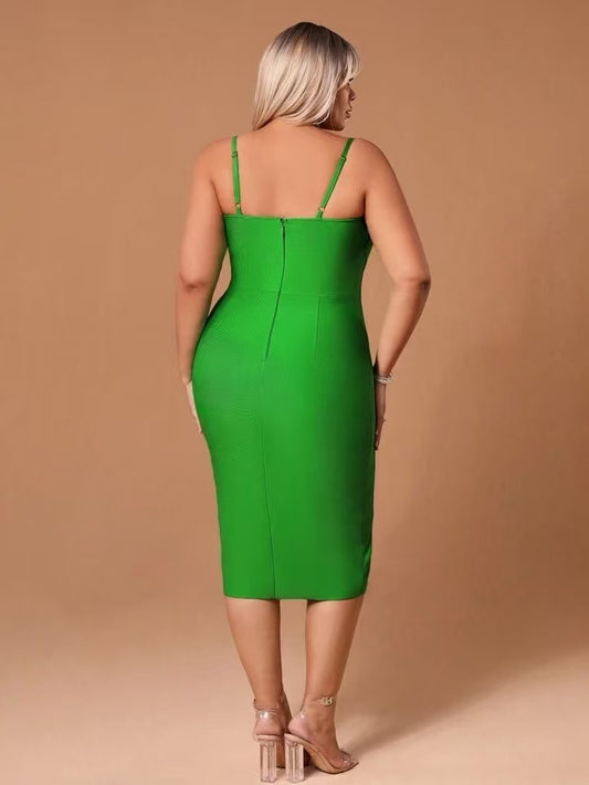 Large-Sized Halter Midi Dress