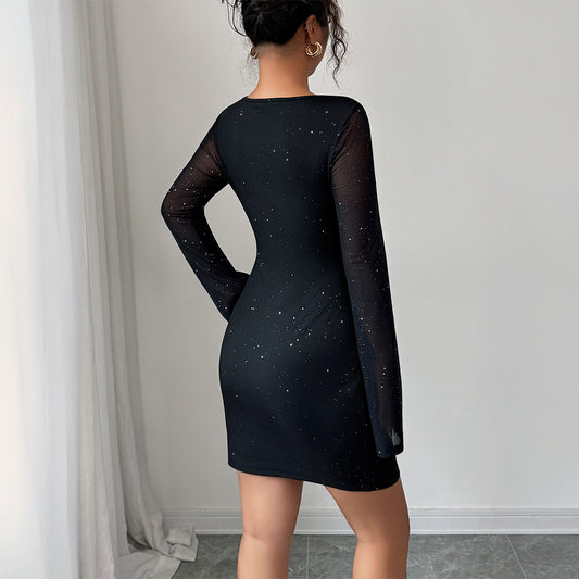 Simple Long-Sleeved Mini Dress