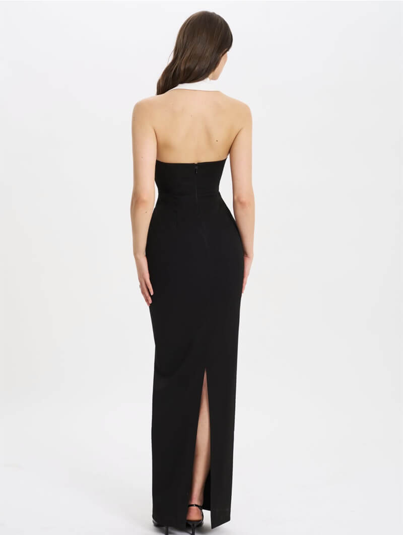 Herben V-neck Long Dress