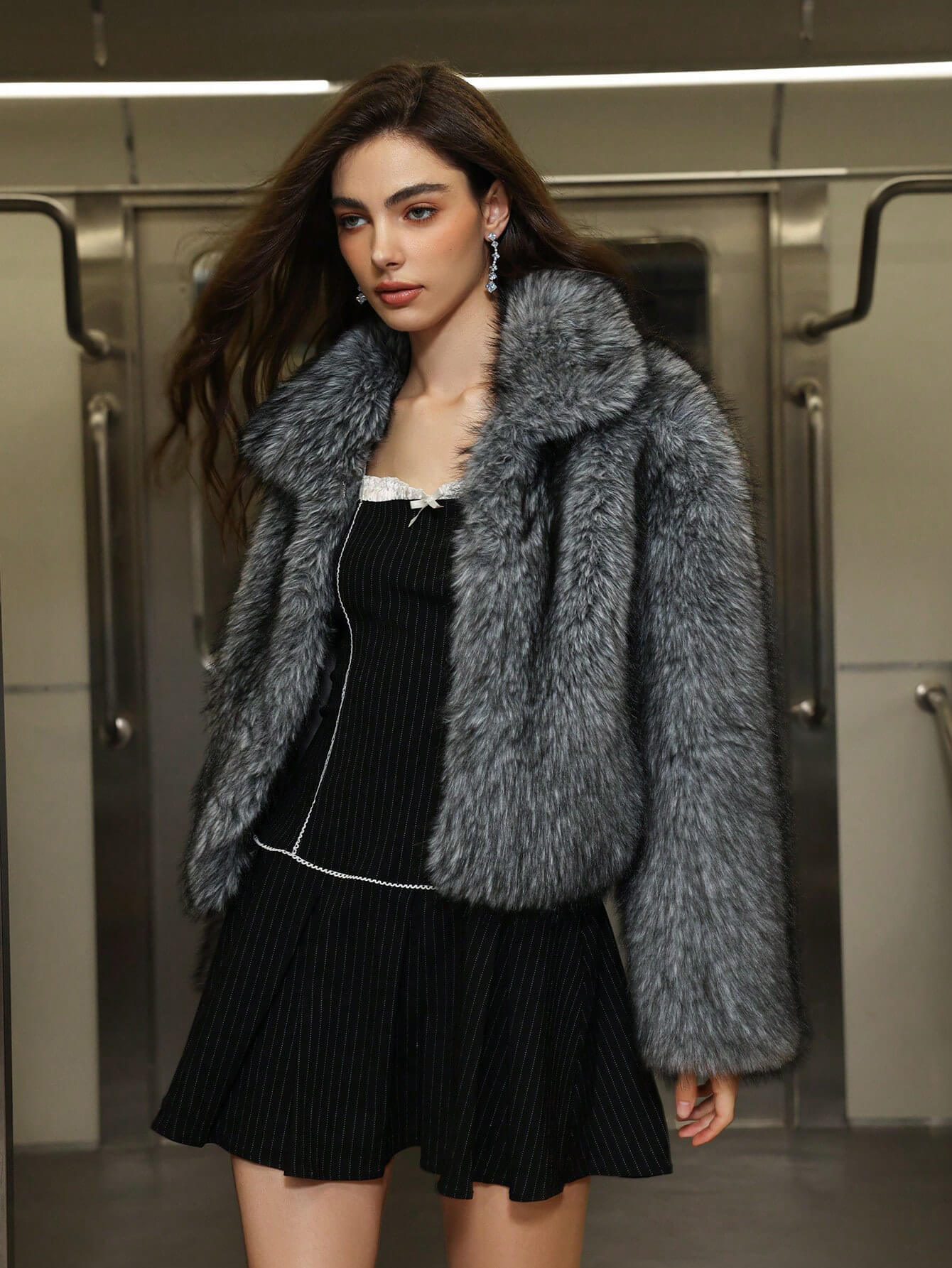 Manteau de fourrure chaud