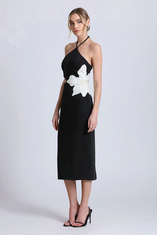Flower Backless Long Dress - vevewholesale