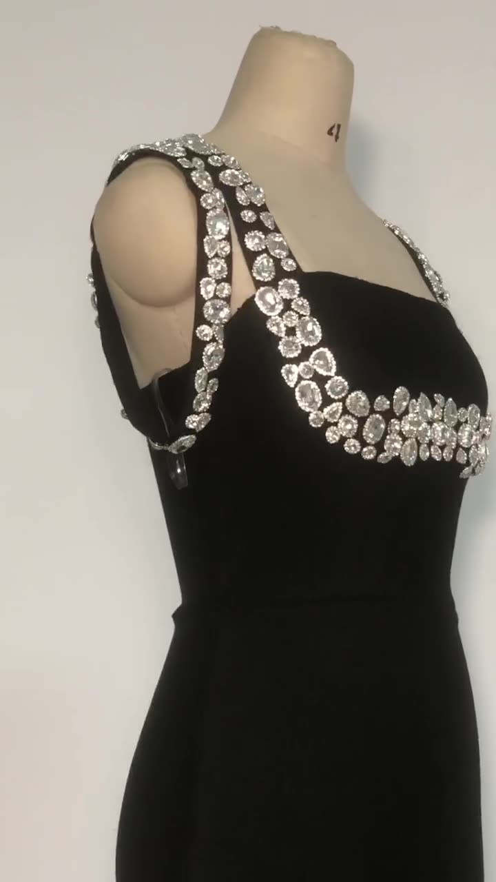 A sparkling and diamond-adorned elegant dress