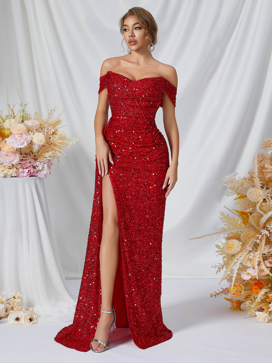 Sequined fishtail dress