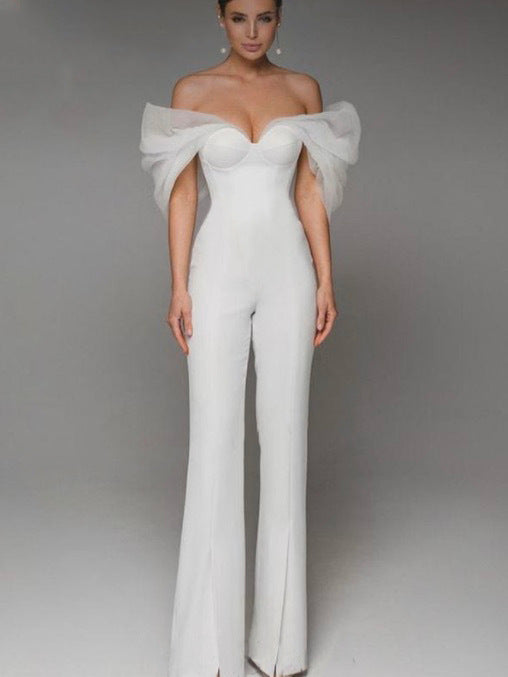 Organza One Shoulder Jumpsuit - vevewholesale