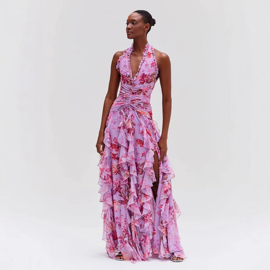 Sleeveless Floral Maxi Dress - vevewholesale