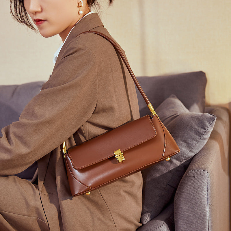 French Genuine Leather Underarm Bag - vevewholesale