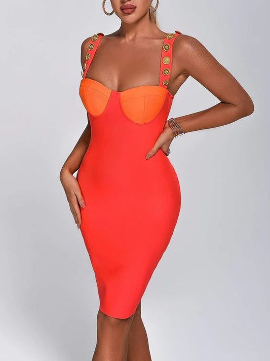 Button-down halter dress