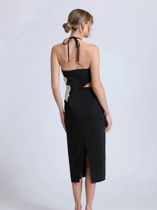 Flower Backless Long Dress - vevewholesale