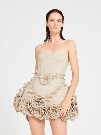 Strapless Puffy Mini Dress - vevewholesale