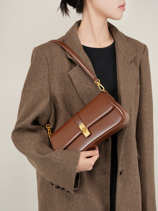 French Cowhide One Shoulder Bag - vevewholesale