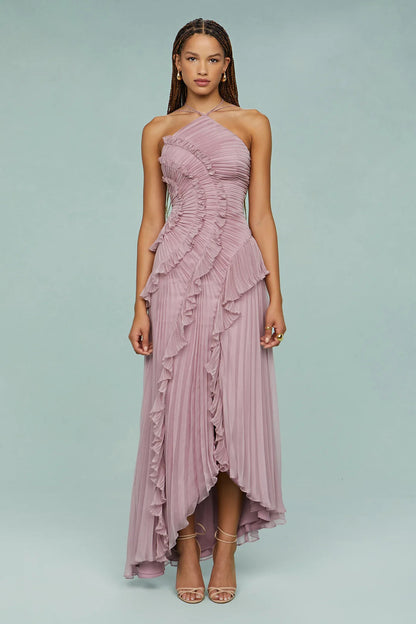 Chiffon Ruffled Long Dress