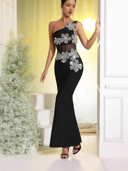 Rhinestone Maxi Dress - vevewholesale