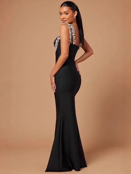 A sparkling and diamond-adorned elegant dress
