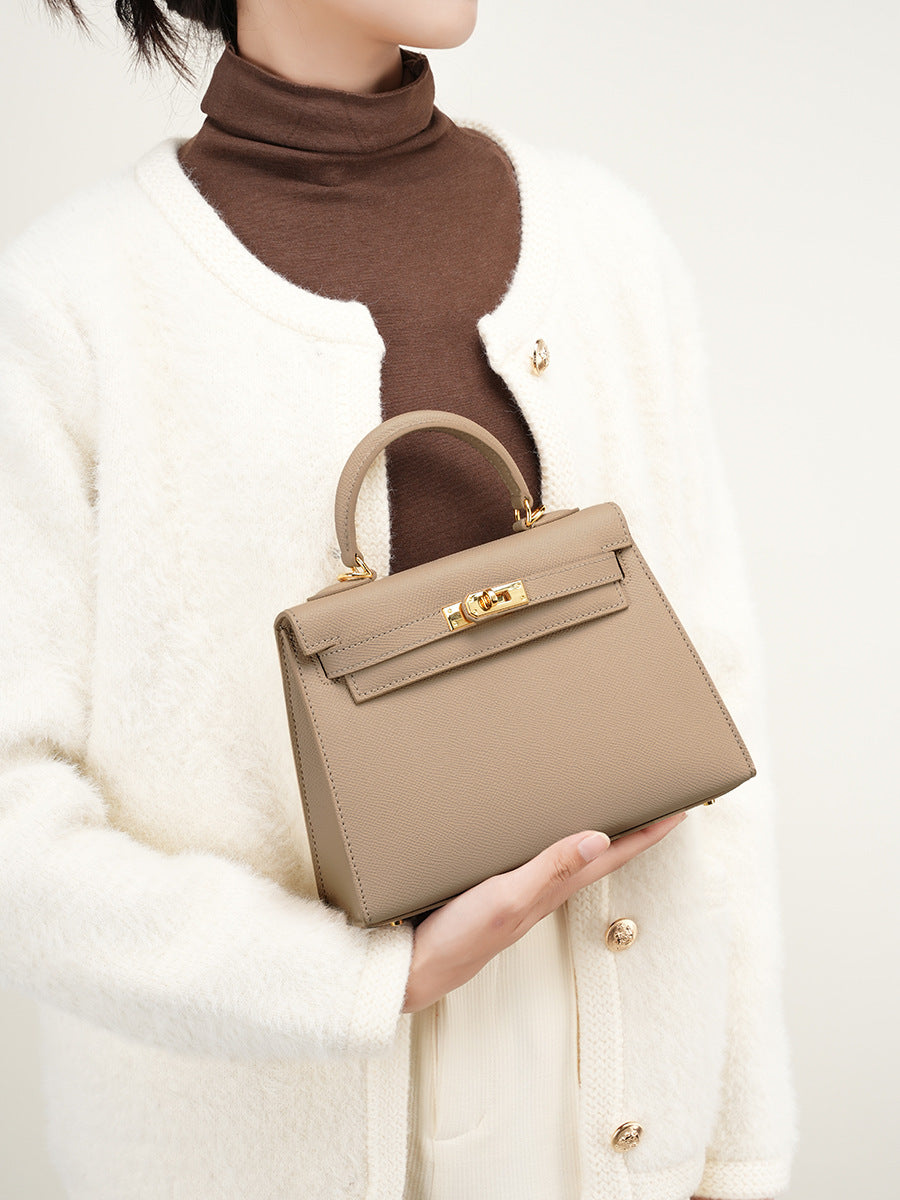 Cowhide Kelly Handbag - vevewholesale