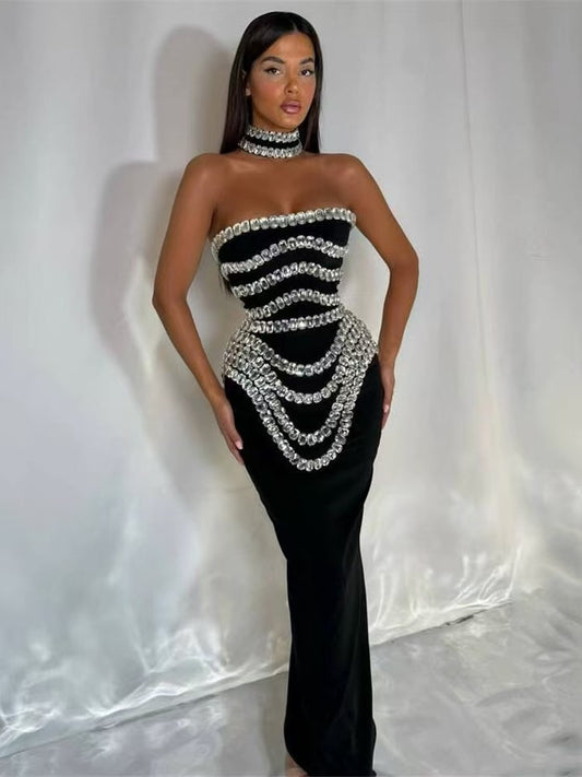 Diamond Strapless Maxi Dress - vevewholesale