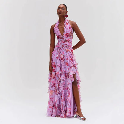 Sleeveless Floral Maxi Dress - vevewholesale