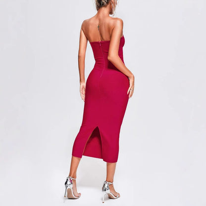 Strapless Bodycon Long Dress - vevewholesale