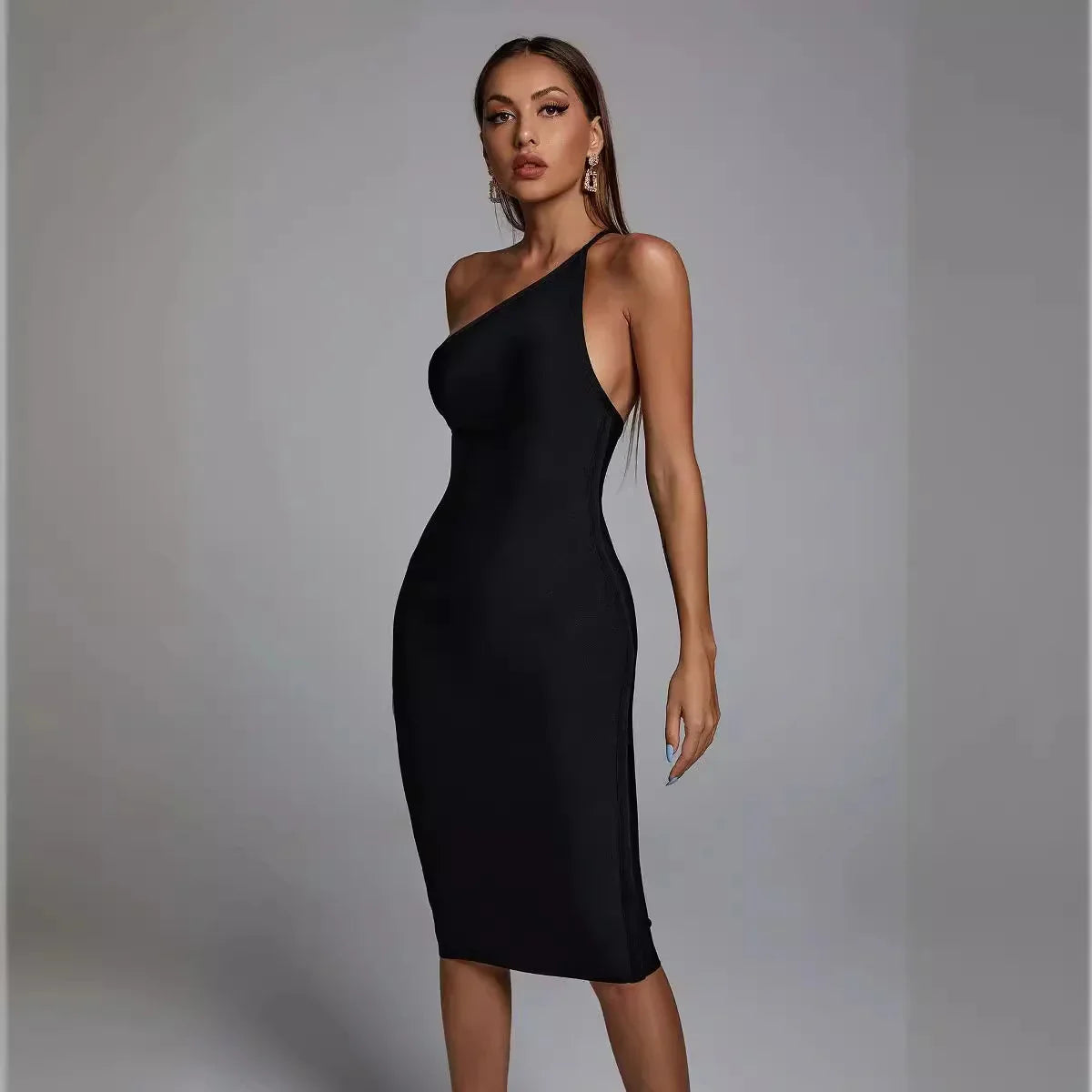 One Shoulder Mini Dress - vevewholesale