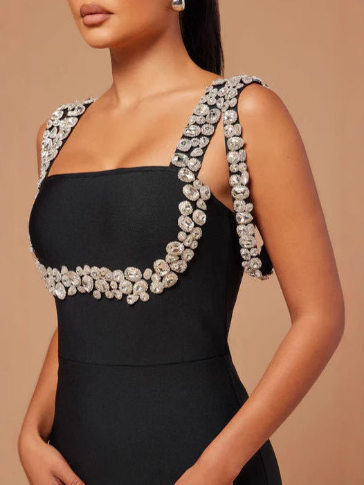 A sparkling and diamond-adorned elegant dress