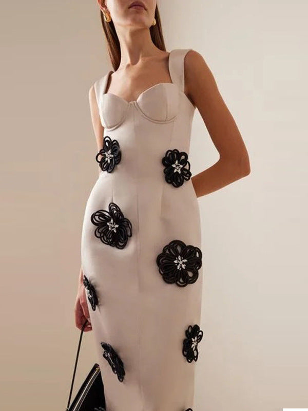 Flower Elegance Maxi Dress -White - vevewholesale