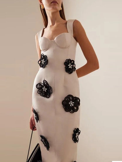 Flower Elegance Maxi Dress -White - vevewholesale