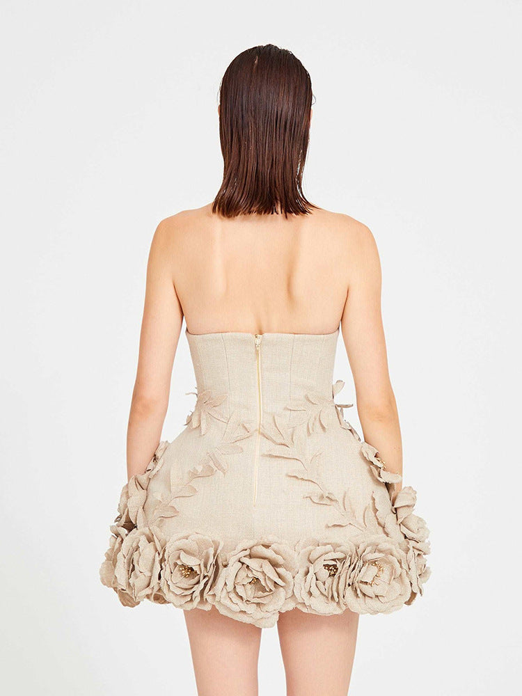 Strapless Puffy Mini Dress - vevewholesale