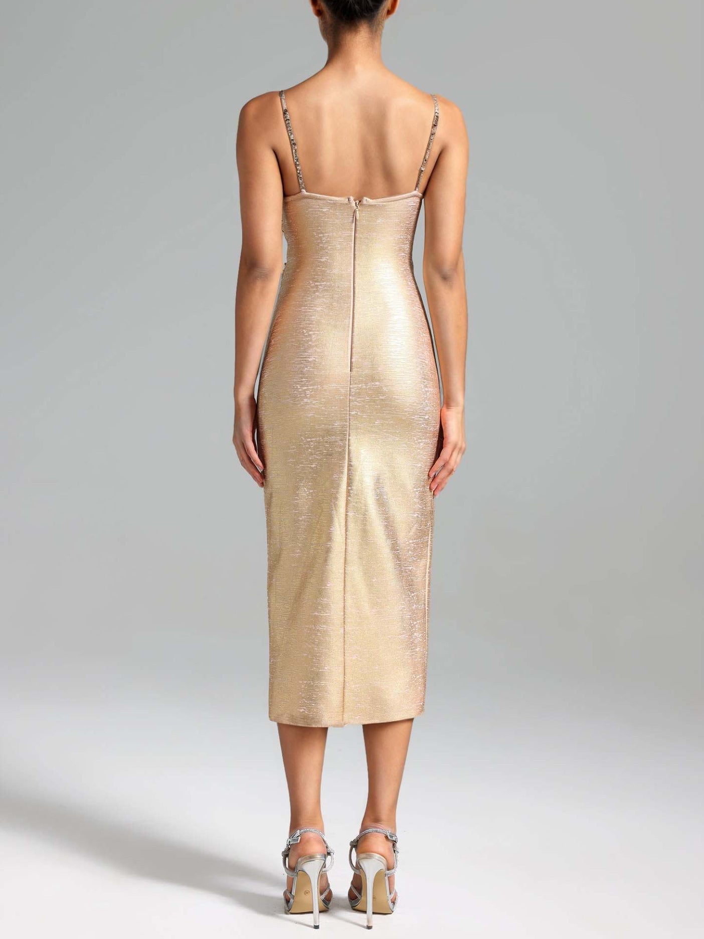 Metal Chain Halter Long Dress - vevewholesale