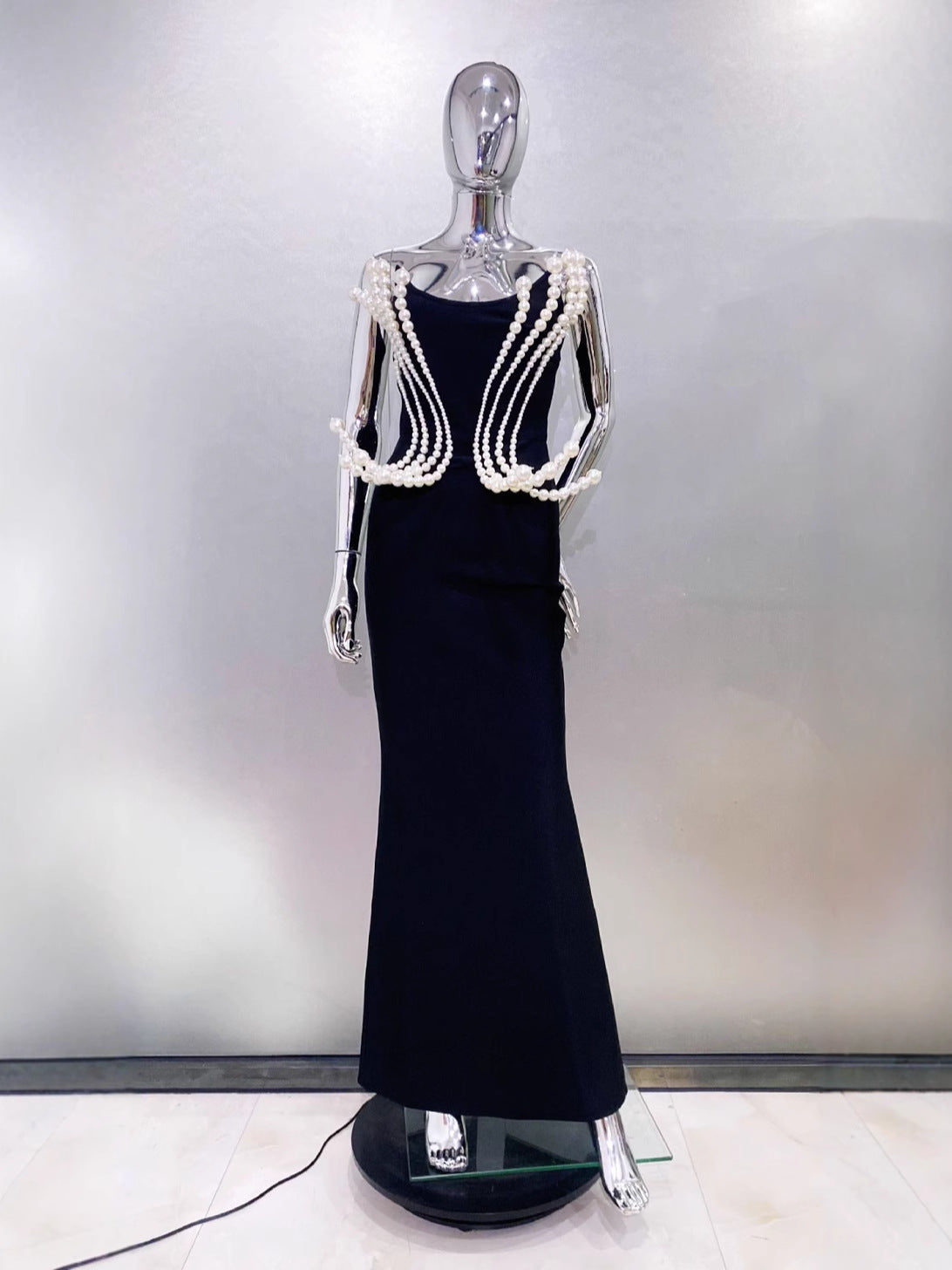 Three Dimensional Pearl Maxi Dress - vevewholesale