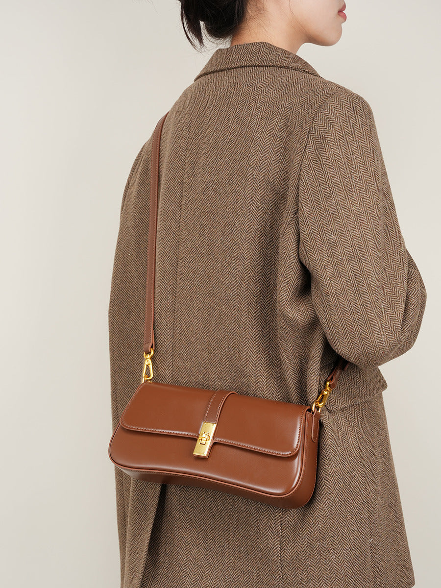 French Cowhide One Shoulder Bag - vevewholesale