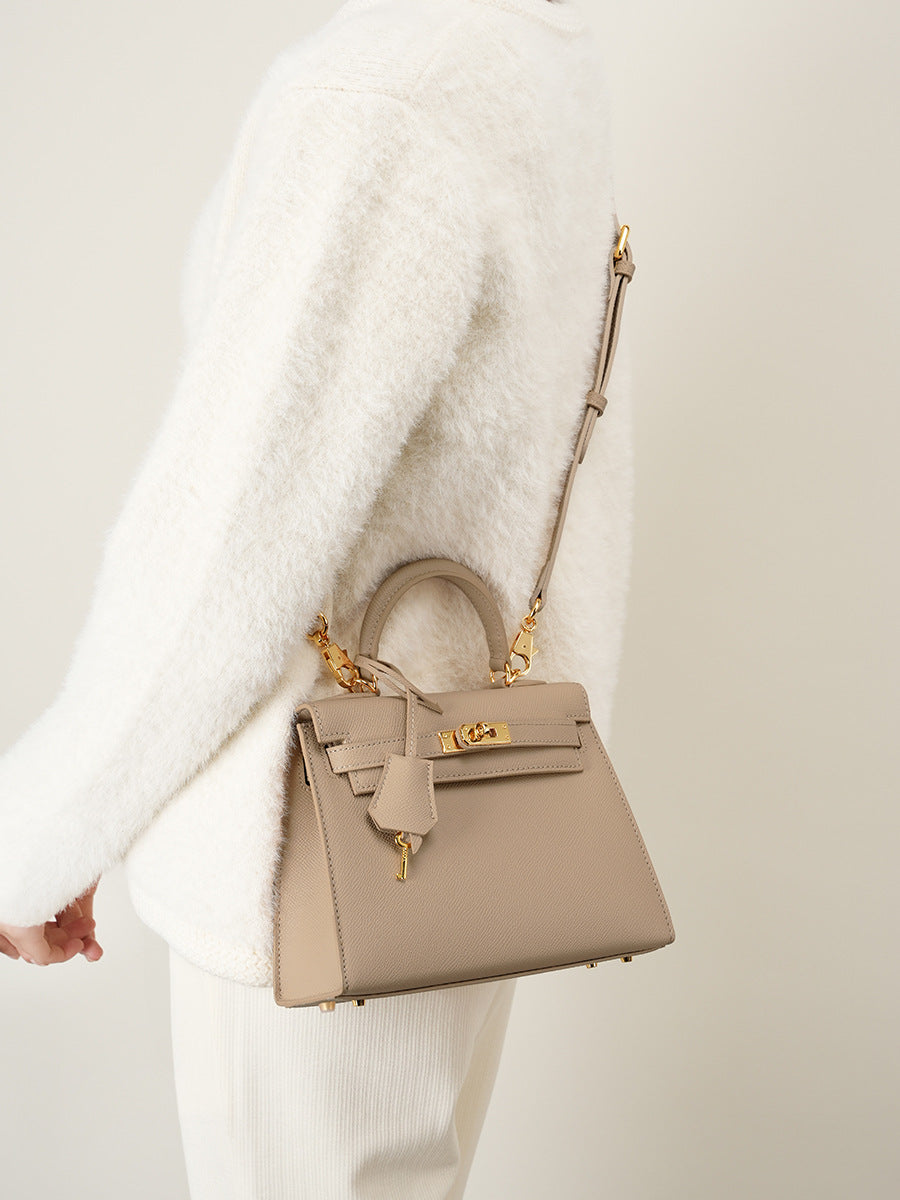 Cowhide Kelly Handbag - vevewholesale