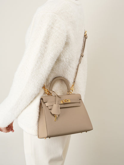 Cowhide Kelly Handbag - vevewholesale