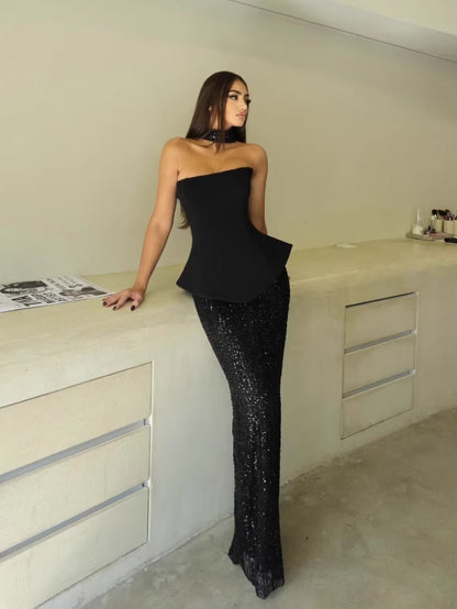 Two Piece Strapless Set - vevewholesale