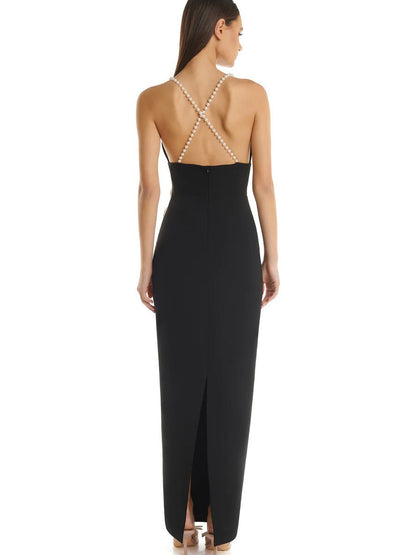 Pearl shoulder strap with three-dimensional flowers - vevewholesale