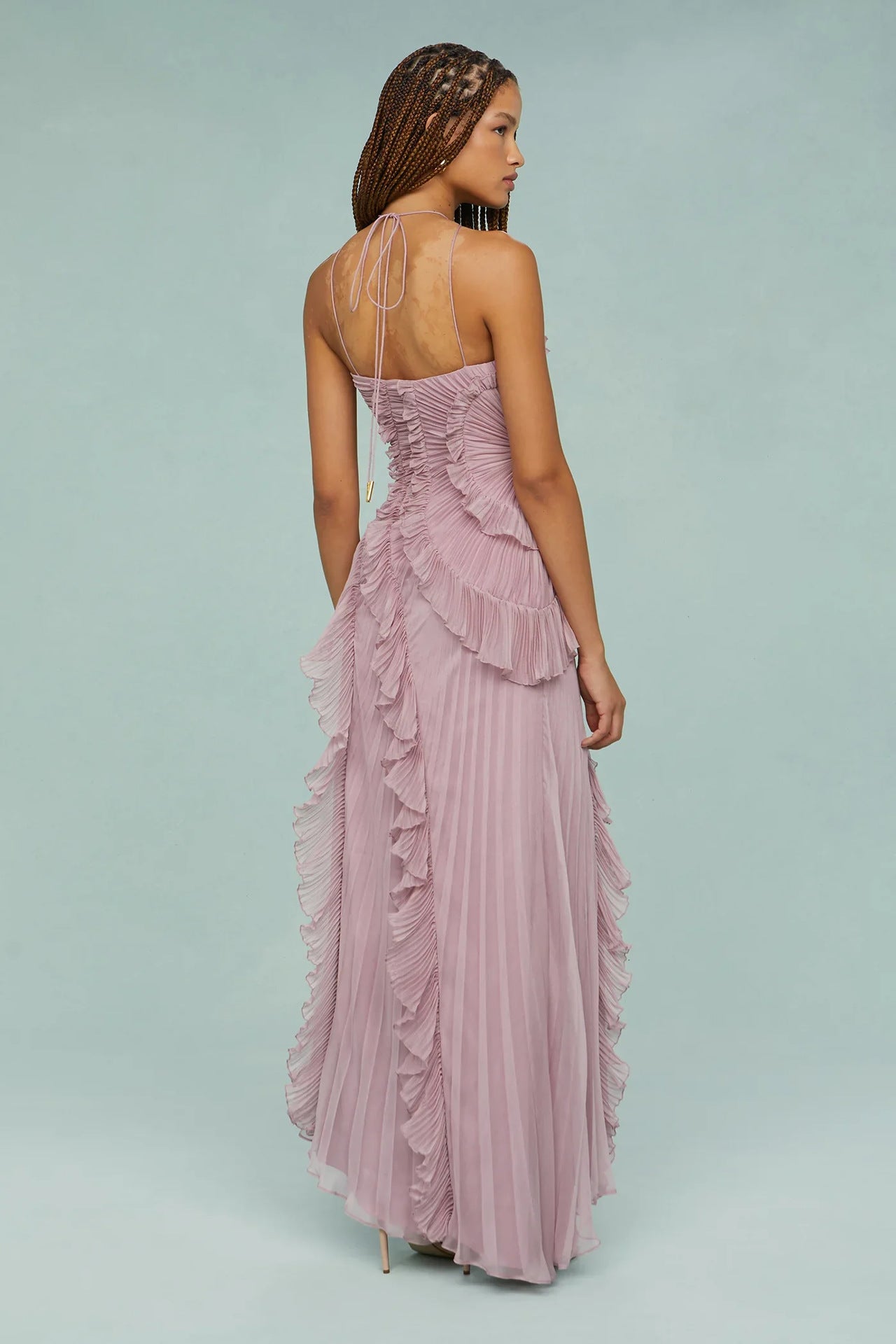 Chiffon Ruffled Long Dress