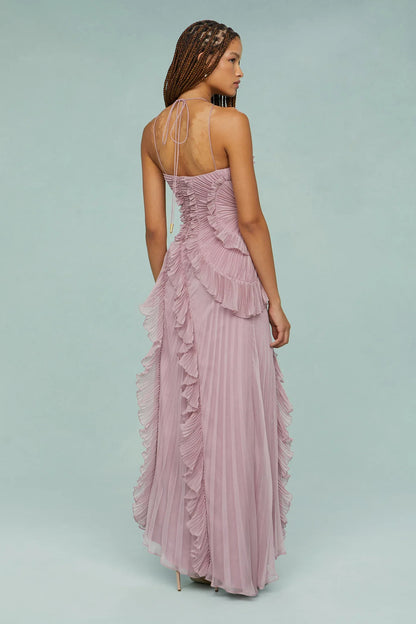 Chiffon Ruffled Long Dress