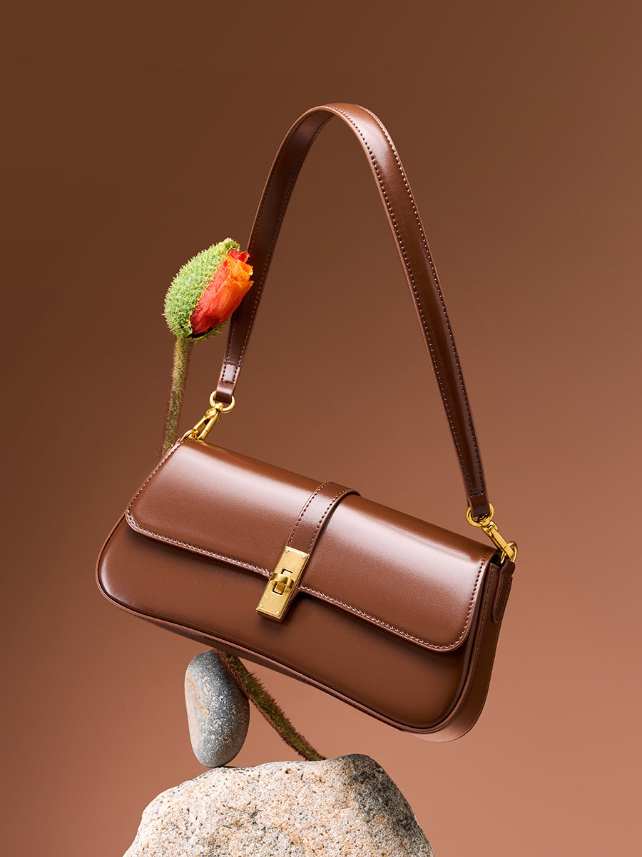 French Cowhide One Shoulder Bag - vevewholesale