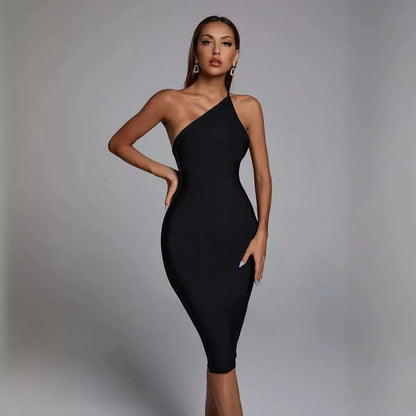 One Shoulder Mini Dress - vevewholesale